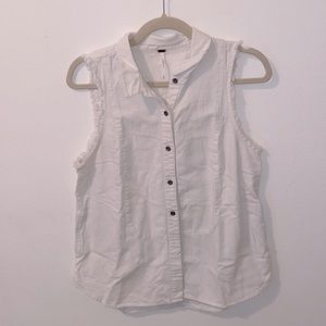 Free People White Button Down Tank Size XS